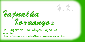 hajnalka kormanyos business card